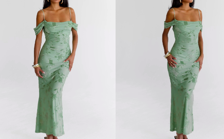 princess polly sage green dress off shoulder design with spaghetti straps
